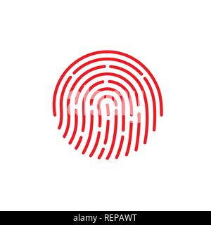 ID app icon. Fingerprint vector illustration on white isolated background. Stock Vector