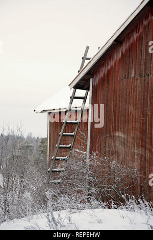 Stairway to heaven in wintertime Stock Photo