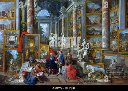 Gallery of Views of Modern Rome  1759  by Giovanni Paolo PANINI. (Piacenza 1691 – Rome 1765), Italy, Italian, Stock Photo