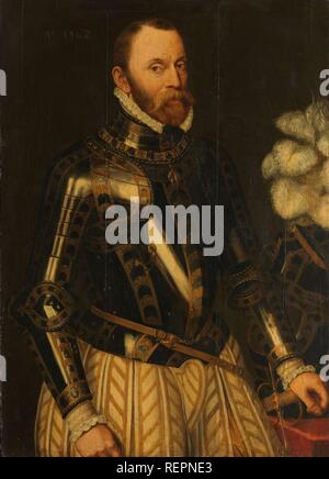 Portrait of Philippe de Montmorency, Count of Horne, Admiral of the Netherlands, Member of the Council of State. Dating: 1562. Measurements: h 108.7 cm × w 79.3 cm × t 2.0 cm; d 7.8 cm. Museum: Rijksmuseum, Amsterdam. Author: Anthonis Mor (copy after). Stock Photo