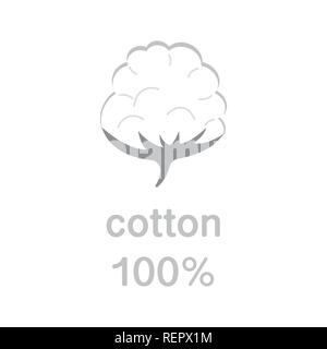 Cotton labels or logo for pure 100 percent natural cotton textile tag icon  vector Stock Vector Image & Art - Alamy