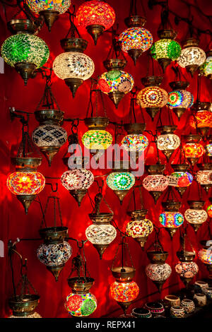 Lamps, display, Grand Bazaar, Istanbul, Turkey Stock Photo