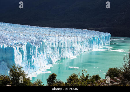 Amazing high view of the Glacier Perito Moreno National Park in Patagonia, Argentina. El Calafate Stock Photo