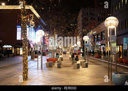 Denver, Colorado - December 27, 2018: 16th mall street at night in Denver, Colorado Stock Photo