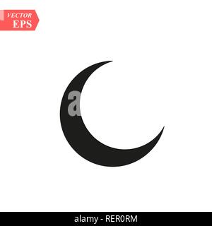Moon icon, vector illustration. Flat downstairs style. Vector moon icon illustration isolated on white background, moon icon Eps 10. moon icons graphi Stock Vector