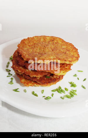 ruddy Potato pancakes, Ukrainian national dish meal Stock Photo