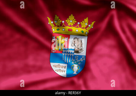 Segovia stylish waving and closeup flag illustration. Perfect for background or texture purposes. Stock Photo