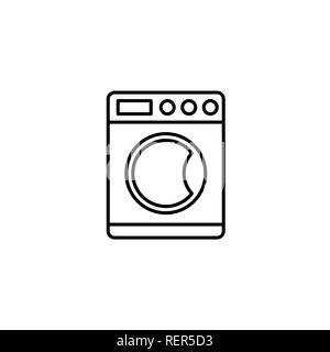 Washing Machine Related Vector Line Icon. Stock Vector