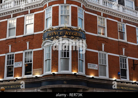 Prince Regent pub public house, Marylebone High Street / Nottingham ...