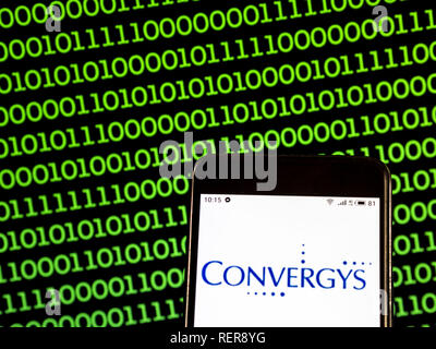 January 22, 2019 - Kiev, Ukraine - Convergys Information management company logo seen displayed on a smart phone. (Credit Image: © Igor Golovniov/SOPA Images via ZUMA Wire) Stock Photo