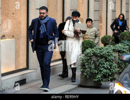 Milan, Rino Gattuso with the whole family for lunch in the center The ... photo