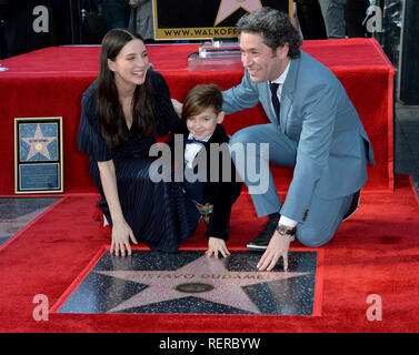 Los Angeles, USA. 22nd Jan, 2019. LOS ANGELES, CA. January 22, 2019: Gustavo Dudamel & wife Maria Valverde & son Martin at ceremony where conductor Gustavo Dudamel received a star on the Hollywood Walk of Fame. Picture Credit: Paul Smith/Alamy Live News Stock Photo