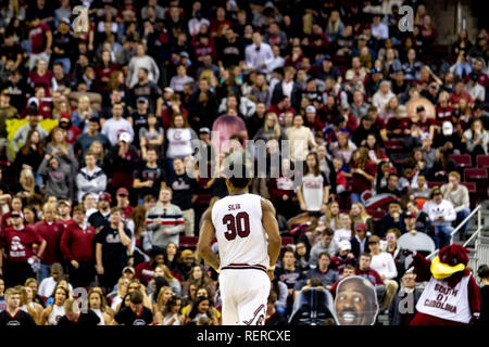 Columbia, SC, USA. 22nd Jan, 2019. South Carolina Gamecocks forward Chris Silva (30) during the NCAA Basketball matchup at Colonial Life Arena in Columbia, SC. (Scott Kinser/Cal Sport Media) Credit: csm/Alamy Live News Stock Photo