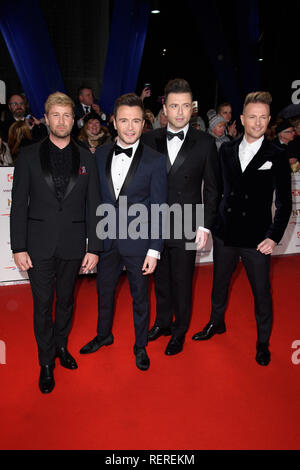 London, UK. 22nd Jan, 2019. LONDON, UK. January 22, 2019: Westlife at the National TV Awards 2019 at the O2 Arena, London. Picture: Steve Vas/Featureflash Credit: Paul Smith/Alamy Live News Stock Photo