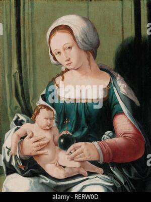 Virgin and Child. Madonna and Child. Dating: c. 1530. Place: Leiden. Measurements: support: h 34.5 cm × w 27.5 cm. Museum: Rijksmuseum, Amsterdam. Author: Lucas van Leyden (attributed to). LEYDEN, LUCAS VAN. Stock Photo