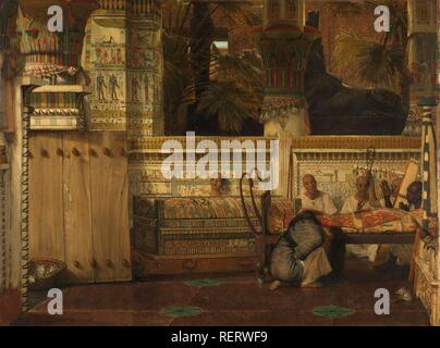 The Egyptian Widow. Dating: 1872. Measurements: h 74.9 cm × w 99.1 cm. Museum: Rijksmuseum, Amsterdam. Author: Lourens Alma Tadema. Lawrence Alma-Tadema. ALMA-TADEMA, SIR LAWRENCE. Stock Photo