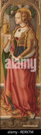Mary Magdalene. Dating: c. 1480. Place: Ascoli Piceno. Measurements: h 152 cm × w 49 cm. Museum: Rijksmuseum, Amsterdam. Author: Carlo Crivelli. CRIVELLI, CARLO. Stock Photo
