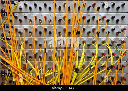 Data, telephone and fax circuit, mainframe computer, computer center of a company, server connection of individual computer Stock Photo