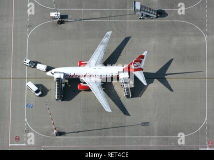 Boeing 737-76Q of Air Berlin on the apron, Muenster-Osnabrueck Airport, North Rhine-Westphalia Stock Photo