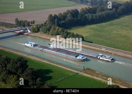 Dortmund-Ems Canal between Muenster and Greven, near Gelmer, North Rhine-Westphalia Stock Photo