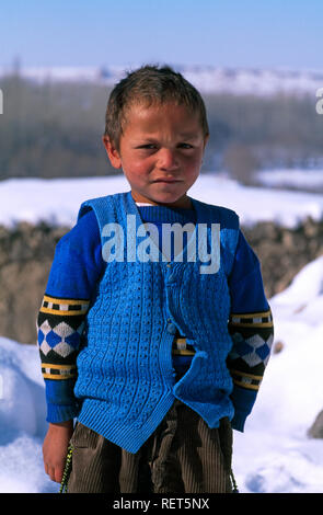 Portrait of a young Turkish boy in the village of Ihlara in Turkey Stock Photo