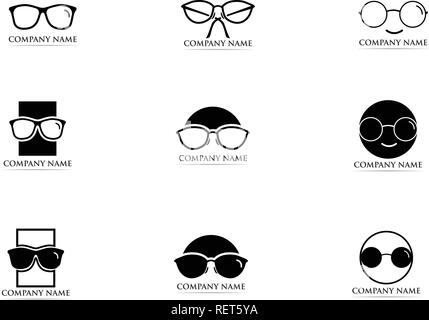 Glasses Logo Design vector illustrator Stock Vector