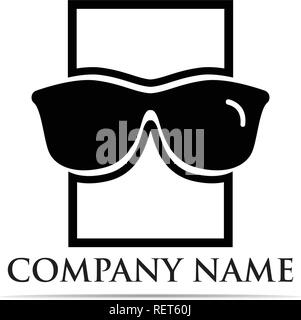 Glasses Logo Design vector illustrator Stock Vector