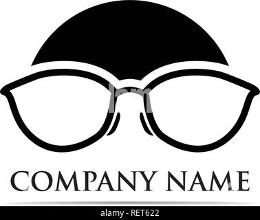 Glasses Logo Design vector illustrator Stock Vector