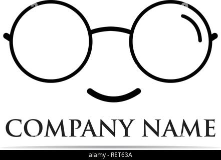 Glasses Logo Design vector illustrator Stock Vector