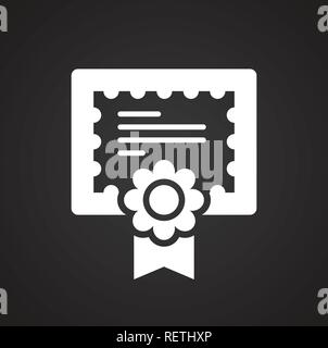 Diploma icon on black background for graphic and web design, Modern simple vector sign. Internet concept. Trendy symbol for website design web button or mobile app. Stock Vector