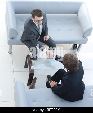 handshake of two businessmen.photo with copy space Stock Photo
