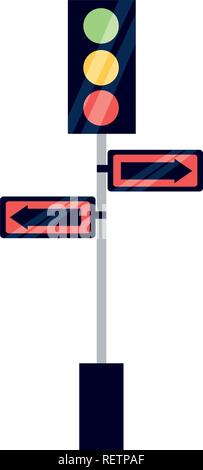 traffic lights pole arrows signal Stock Vector