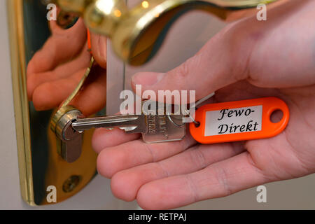 keys for holiday apartment, Fewo-Direkt Stock Photo