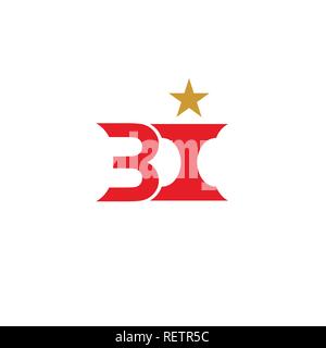 Letter BI graphic, BI letter logo vector design. initial letter BI logo template. Stock Vector