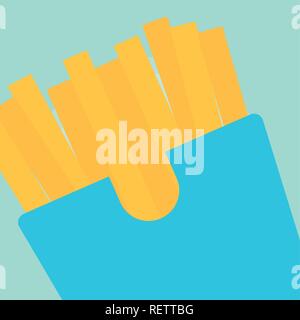 French fries box icon over blue  background, vector illustration Stock Vector