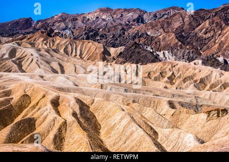 Colorful geological formations at Zabriskie Point in Death Valley National Park, California Stock Photo