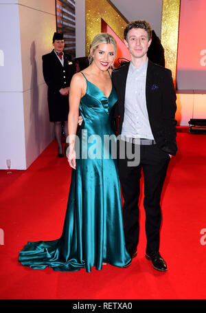 Mollie King and Matt Edmondson attending the National Television Awards 2019 held at the O2 Arena, London. Stock Photo