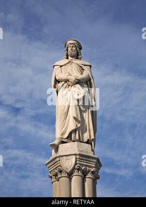 Statue of Walther von der Vogelweide, Bolzano, Alto Adige, Italy, Europe Stock Photo