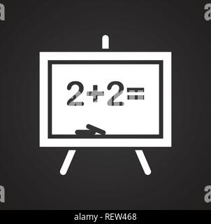 Blackboard icon on black background for graphic and web design, Modern simple vector sign. Internet concept. Trendy symbol for website design web button or mobile app. Stock Vector