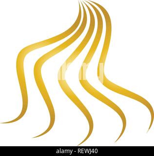 Hair wave logo vector ion template Stock Vector