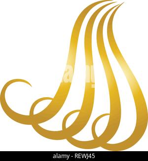 Hair wave logo vector ion template Stock Vector