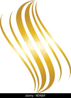 Hair wave logo vector ion template Stock Vector