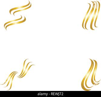 Hair wave logo vector ion template Stock Vector