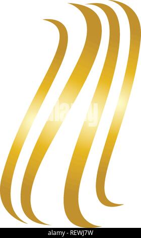Hair wave logo vector ion template Stock Vector