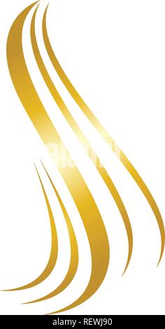 Hair wave logo vector ion template Stock Vector