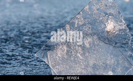 The thin ice on the river Spree in Berlin Stock Photo
