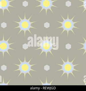 Abstract ethnic geometric print with stars seamless pattern 10 eps Stock Vector