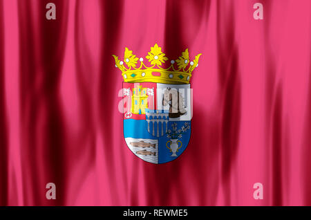 Segovia stylish waving and closeup flag illustration. Perfect for background or texture purposes. Stock Photo