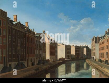 View of the Golden Bend in the Herengracht. The 'Golden Bend' in the Herengracht, Amsterdam, Seen from the East. Gezicht op de Gouden Bocht in de Herengracht vanuit het oosten. Dating: 1671 - 1672. Place: Amsterdam. Measurements: h 42.5 cm × w 57.9 cm. Museum: Rijksmuseum, Amsterdam. Author: Gerrit Adriaensz. Berckheyde. GERRIT ADRIAENSZ BERCKHEYDE. Stock Photo