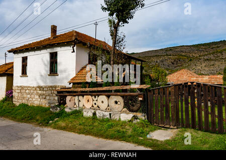 Streets and houses in village of Rsovci on Stara Planina ( Old mountain ) in Serbia.